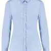 Kustom Kit Tailored Fit Long Sleeve Stretch Oxford Shirt