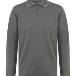 Henbury Unisex Long Sleeve Coolplus Piqué Polo Shirt