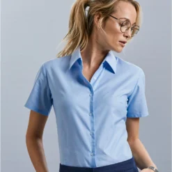 Russell Collection Ladies' Short Sleeve Tailored Oxford Shirt -Sol's Clothing Store 15f495c86134635c33fa8f6bab5f2c58810923c3f0722a1d8818b11b8ec79269