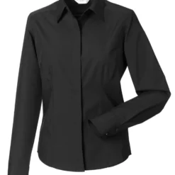 Russell Collection Ladies' Long Sleeve Fitted Polycotton Poplin Shirt