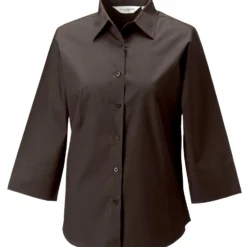 Russell Collection Ladies' 3/4 Sleeve Fitted Stretch Shirt -Sol's Clothing Store 234da3978b5f0797efcb9efd8ec23340ba5dd2ffea3fbbaf5ba314883b53354e