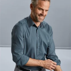 Russell Collection Mens Long Sleeve Tailored Polycotton Poplin Shirt -Sol's Clothing Store 2c83da20b2824d32a5d13b3c87c361a86421ca9bb07df53a7a25fe3d8d99a7a5