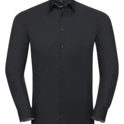 Russell Collection Mens Long Sleeve Tailored Contrast Ultimate Stretch Shirt 