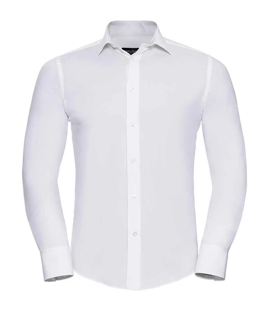 Russell Collection Mens Long Sleeve Fitted Stretch Shirt 7 Russell Collection Mens Long Sleeve Fitted Stretch Shirt - Image 7