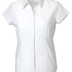 Russell Collection Ladies' Cap Sleeve Fitted Polycotton Poplin Shirt -Sol's Clothing Store 3d63c4f20aaa90599677b2e2eaf7665437037f26a22e6dc4f759fca084e3f29c