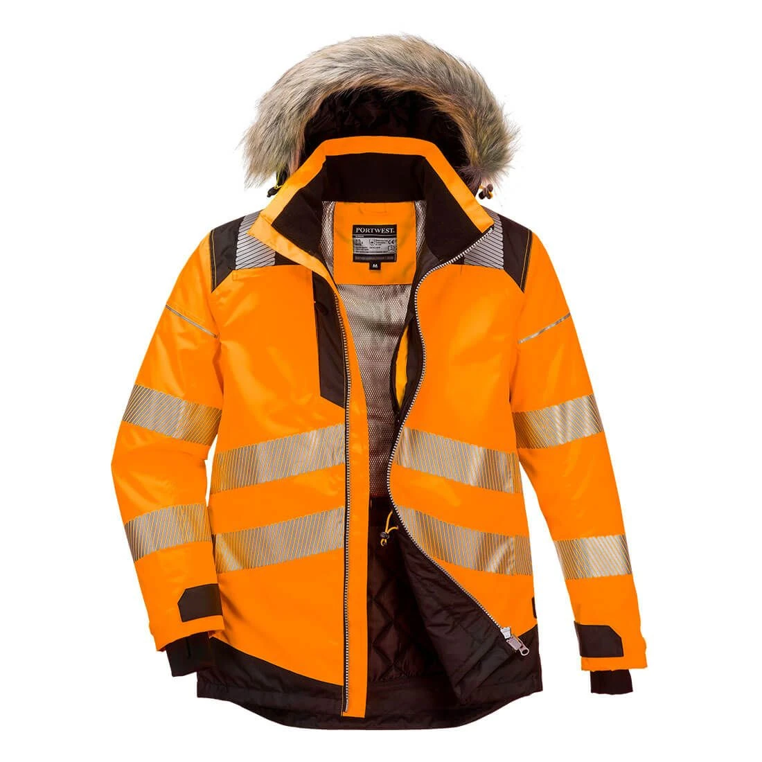 Portwest PW3 Hi-Vis Winter Parka Jacket 2 Portwest PW3 Hi-Vis Winter Parka Jacket - Image 2