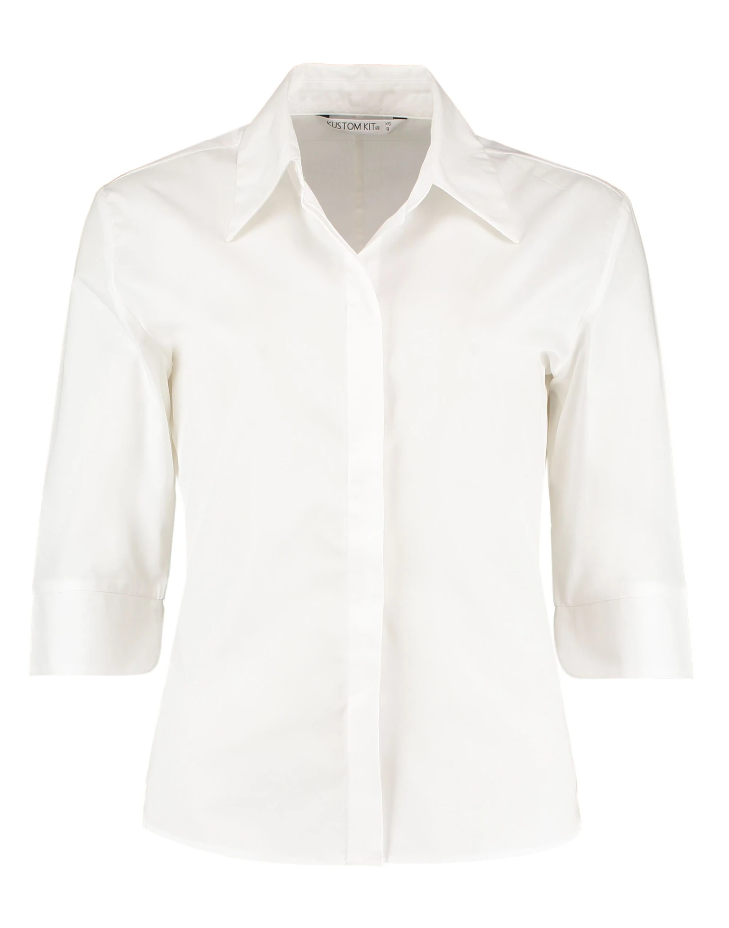 Kustom Kit Tailored Fit 3/4 Sleeve Continental Blouse 4 Kustom Kit Tailored Fit 3/4 Sleeve Continental Blouse - Image 4