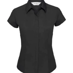 Russell Collection Ladies' Cap Sleeve Fitted Polycotton Poplin Shirt -Sol's Clothing Store 41b0107951e6544d1fdf24b02b531bfd2745082bcf3534aac503d579bb637909