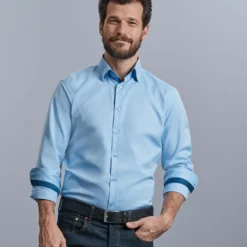 Russell Collection Mens Long Sleeve Tailored Contrast Herringbone Shirt 5 Russell Collection Mens Long Sleeve Tailored Contrast Herringbone Shirt -Sol's Clothing Store 48d83511f2fd5883fe7147f6a5b7bb22b01c267d76e1fdf619a766056774c850