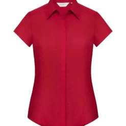 Russell Collection Ladies' Cap Sleeve Fitted Polycotton Poplin Shirt -Sol's Clothing Store 4f199c66d0e92b4f396681c6ea35a982d48c0084fc08bc68a206689641944d13