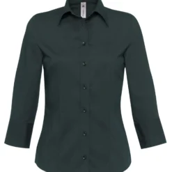 B&C Womens Milano Poplin 3/4 Sleeve Shirt