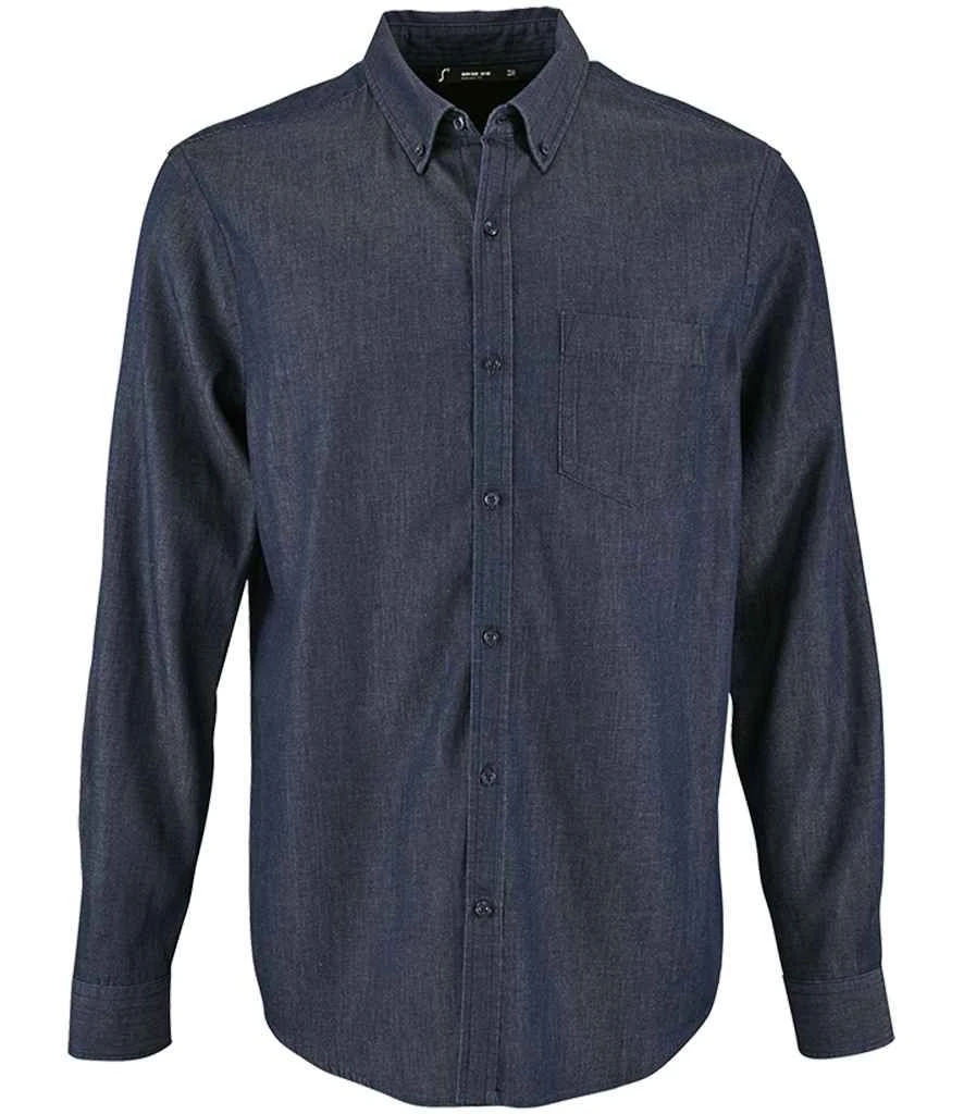 SOL'S Sols Barry Long Sleeve Denim Shirt 1 SOL'S Sols Barry Long Sleeve Denim Shirt