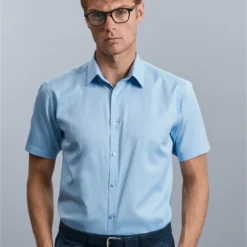 Russell Collection Mens Short Sleeve Tailored Herringbone Shirt -Sol's Clothing Store 65db6f267c865154f5a391648c7af2a9e91ae0fb033019454b263327d05a07e8