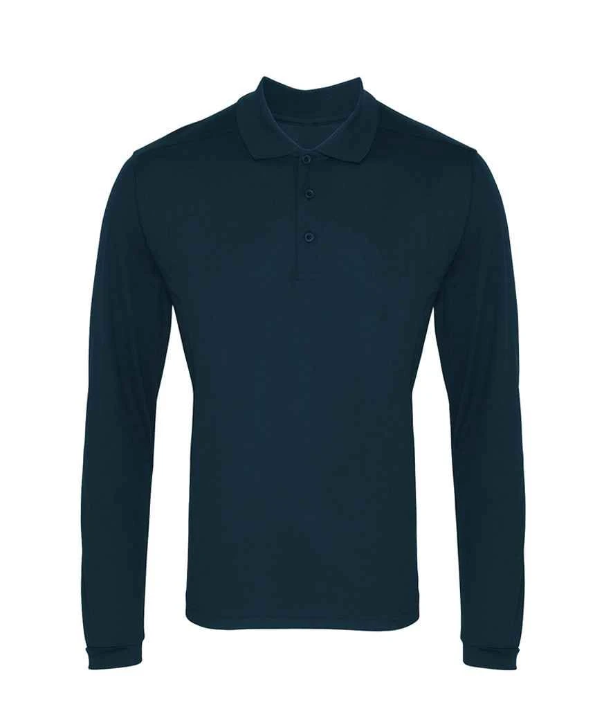 Premier® Premier Long Sleeve Coolchecker Piqué Polo Shirt 3 Premier® Premier Long Sleeve Coolchecker Piqué Polo Shirt - Image 3