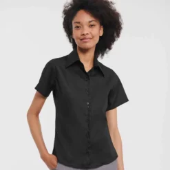 Russell Collection Ladies' Short Sleeve Tailored Ultimate Non-Iron Shirt -Sol's Clothing Store 699f09b7f2200005440e91c4fc340b930510ab69ae6a9c11d0cae1a8de775334