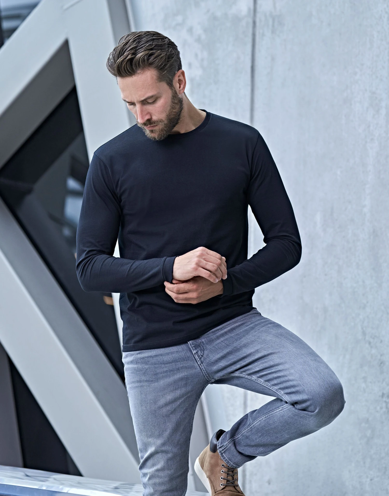 Tee Jays Mens Long Sleeve Fashion Sof-Tee 3 Tee Jays Mens Long Sleeve Fashion Sof-Tee - Image 3