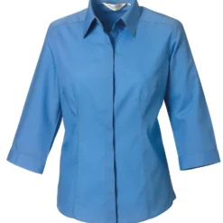 Russell Collection Ladies' 3/4 Sleeve Fitted Polycotton Poplin Shirt -Sol's Clothing Store 718b3906868d9c06c359add49e079af0d205478d32ab42366636e192cc949a02