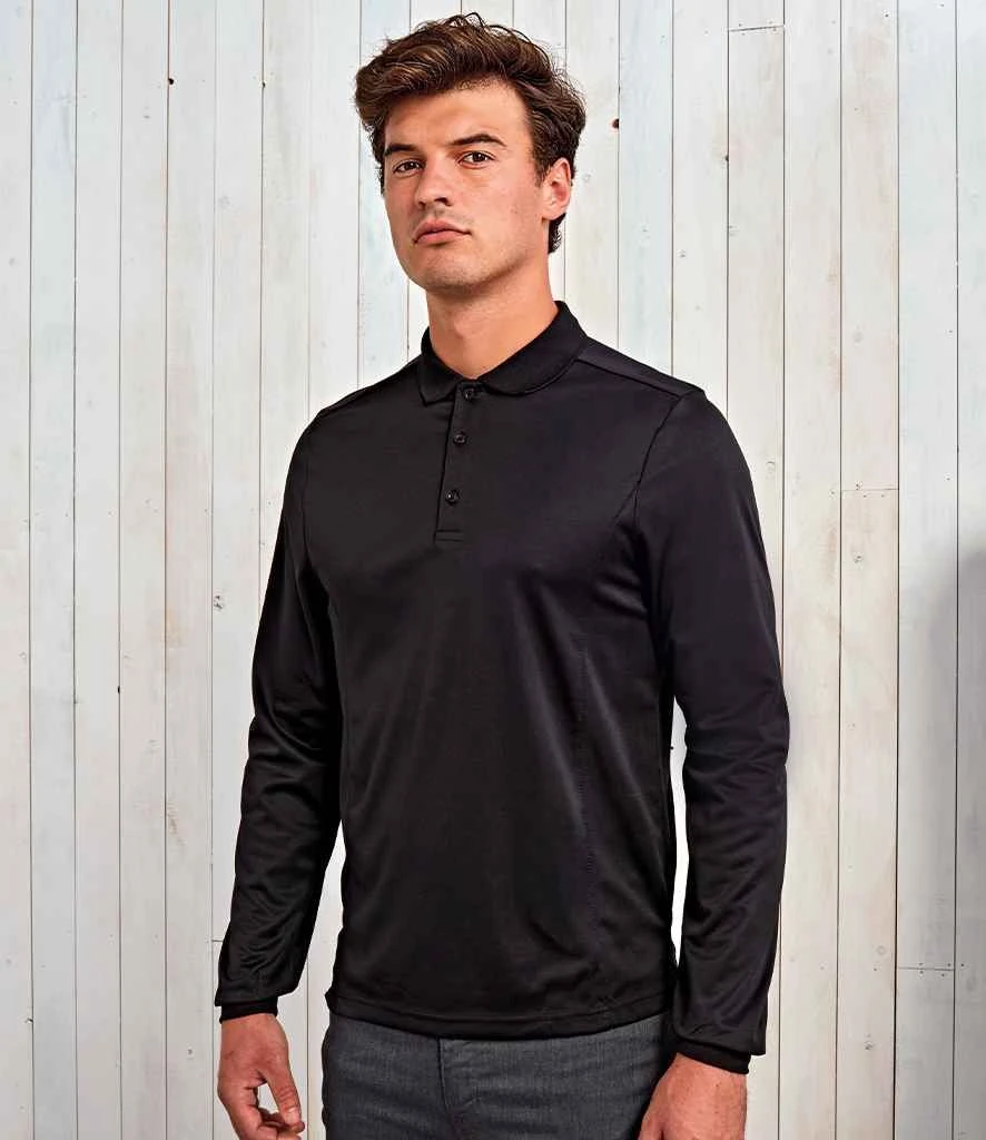 Premier® Premier Long Sleeve Coolchecker Piqué Polo Shirt 2 Premier® Premier Long Sleeve Coolchecker Piqué Polo Shirt - Image 2