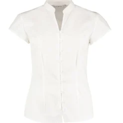 Kustom Kit Tailored Fit Cap Sleeve Mandarin Collar Blouse -Sol's Clothing Store 75bd81a265410e0d64c1d16ce1d78d260bfe6d66514a67ee2024f91bc3cc40ad