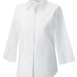 Russell Collection Ladies' 3/4 Sleeve Fitted Stretch Shirt -Sol's Clothing Store 7a3425eee11e9cce256efa036a5e8a5f0eb6cabe85fed6ee3fb13ea5dcd2ede8