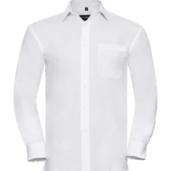 Russell Collection Mens Long Sleeve Classic Pure Cotton Poplin Shirt -Sol's Clothing Store 7ecae3d4ee114ed2c2450e9218720295d53079a01415fca27553e14a4a502ddb