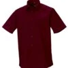 Russell Collection Mens Short Sleeve Fitted Stretch Shirt