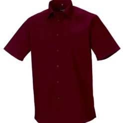 Russell Collection Mens Short Sleeve Fitted Stretch Shirt