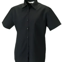 Russell Collection Ladies' Short Sleeve Classic Polycotton Poplin Shirt