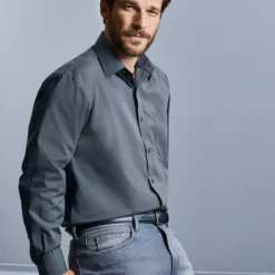 Russell Collection Mens Long Sleeve Classic Polycotton Poplin Shirt -Sol's Clothing Store 8c061e92d3c4f07a6ab13f10035612ecf6c634c4edb40ba06612d7ae1ae5472d