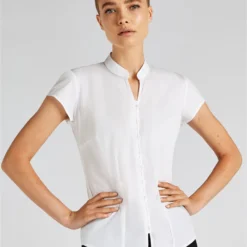 Kustom Kit Tailored Fit Cap Sleeve Mandarin Collar Blouse -Sol's Clothing Store 8ddaf5709a154ebd86f510c01d07ce09466004354e96228bee6e43ab27b86531