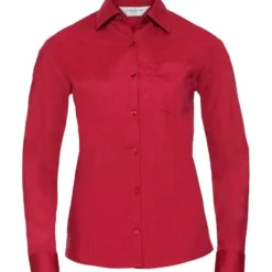 Russell Collection Ladies' Long Sleeve Classic Polycotton Poplin Shirt -Sol's Clothing Store 9c0663905ccc75a368b7b72b5de36a93a732a0625a16908252deca526ccb6b50