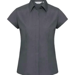 Russell Collection Ladies' Cap Sleeve Fitted Polycotton Poplin Shirt -Sol's Clothing Store a1b49ca2dadeb495b1b98feb619742fd3537c8aa48c7b4aada7544174a44cb6d