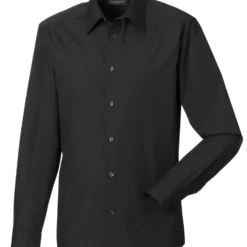 Russell Collection Mens Long Sleeve Tailored Polycotton Poplin Shirt