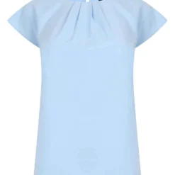 Henbury Ladies Pleat Front Short Sleeve Blouse