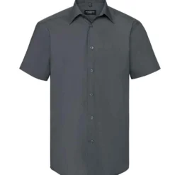 Russell Collection Mens Short Sleeve Tailored Polycotton Poplin Shirt -Sol's Clothing Store bfcd7b56f11fa298b76f2b4ce88e9fcda2e0114b0c900693966fa7d991d432f6