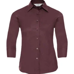 Russell Collection Ladies' 3/4 Sleeve Fitted Stretch Shirt -Sol's Clothing Store c00d304a35ea4ea5553ec834e5f037b68bbd7c00e4a93218149e8cb271598113