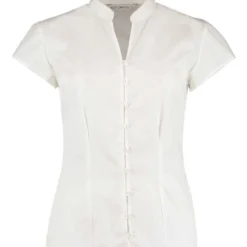 Kustom Kit Tailored Fit Cap Sleeve Mandarin Collar Blouse -Sol's Clothing Store cc0c7c6fe99443b8950684f22eb7d2719c27c497ba6eb459390877dc478dbbb1