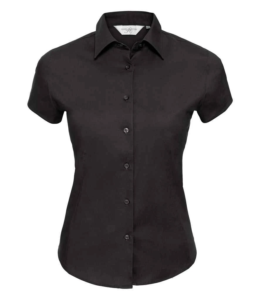 Russell Collection Ladies' Short Sleeve Fitted Stretch Shirt 2 Russell Collection Ladies' Short Sleeve Fitted Stretch Shirt - Image 2