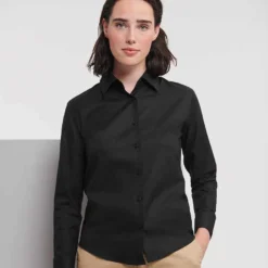 Russell Collection Ladies' Long Sleeve Tailored Oxford Shirt -Sol's Clothing Store cf182f15c3f8b451d8f4ac4c4466768d9b0104547fdae20eff25211625702350