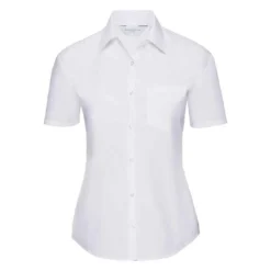 Russell Collection Ladies' Short Sleeve Classic Polycotton Poplin Shirt -Sol's Clothing Store dc15b901ccf56347719fe6e7f2a186623efd65f53ae322177219b7446b6d160e