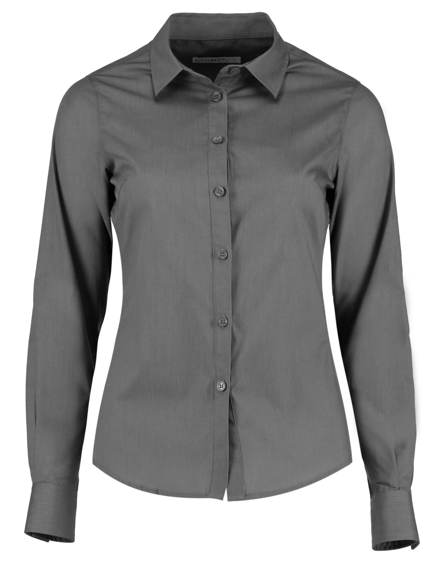 Kustom Kit Tailored Long Sleeve Poplin Shirt 1 Kustom Kit Tailored Long Sleeve Poplin Shirt