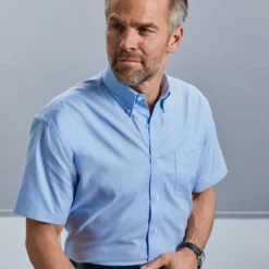 Russell Collection Mens Short Sleeve Classic Oxford Shirt -Sol's Clothing Store e8778166310d1cf348f8fd74a0a9ebbde3f7adc74317ec93fc42db38c5417269