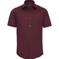Russell Collection Mens Short Sleeve Fitted Stretch Shirt -Sol's Clothing Store eaab1d4d2949c61183d673f1690dfded67ccc5429cbb0fe088ead96ec304acbc