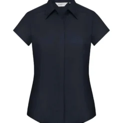 Russell Collection Ladies' Cap Sleeve Fitted Polycotton Poplin Shirt -Sol's Clothing Store f2c54c99f401be5a605a36b0e276734d2f12b48b9419ad46576bab067d65a20a