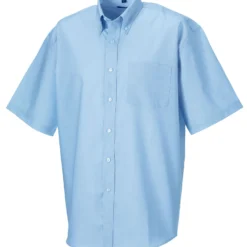 Russell Collection Mens Short Sleeve Classic Oxford Shirt