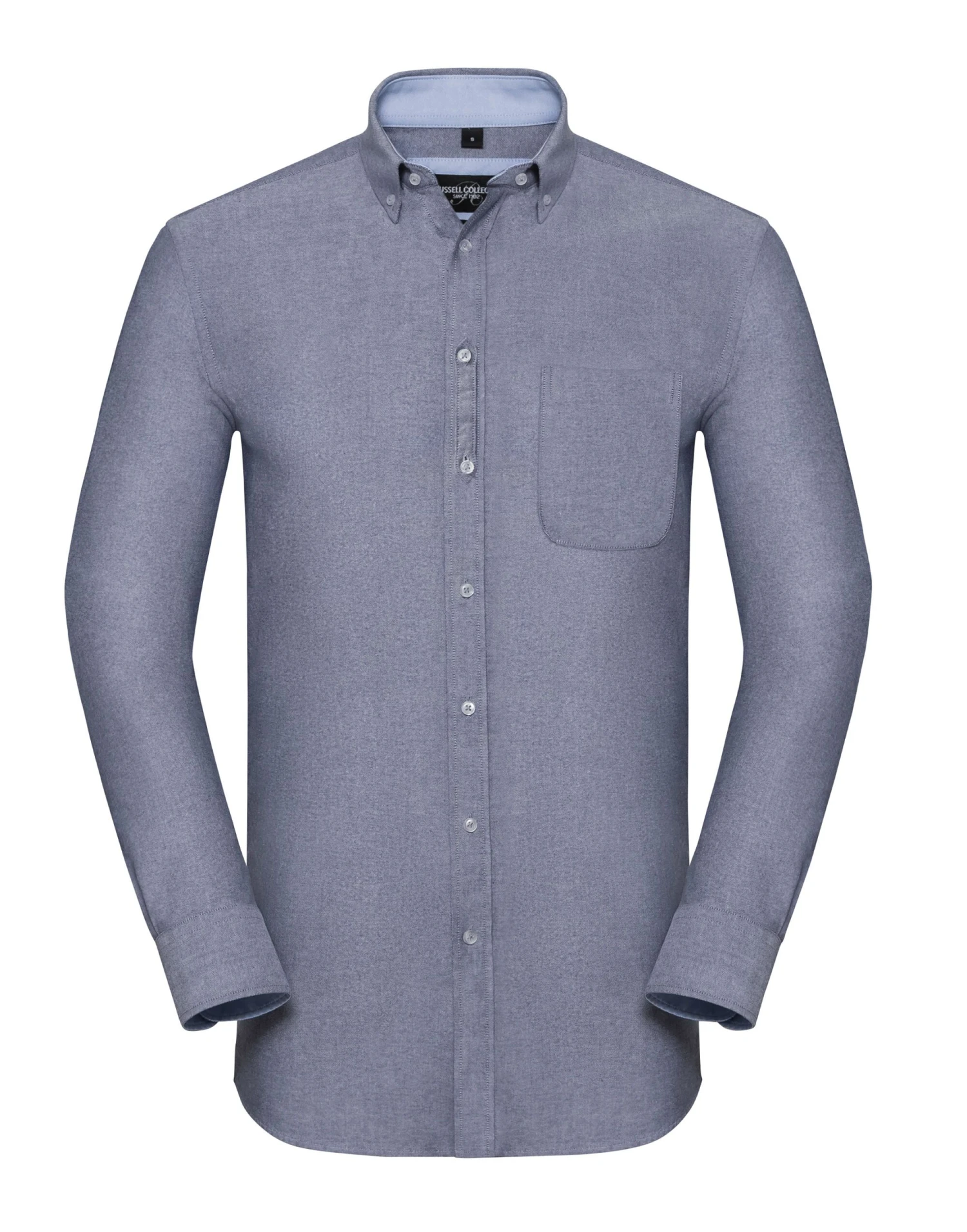 Russell Collection Mens Long Sleeve Tailored Washed Oxford Shirt 5 Russell Collection Mens Long Sleeve Tailored Washed Oxford Shirt - Image 5