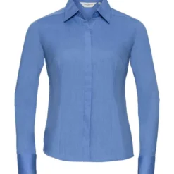 Russell Collection Ladies' Long Sleeve Fitted Polycotton Poplin Shirt -Sol's Clothing Store fc37d815315e2a1572f06214b2693457e49516754bb3f7e849eab6d2c283189c
