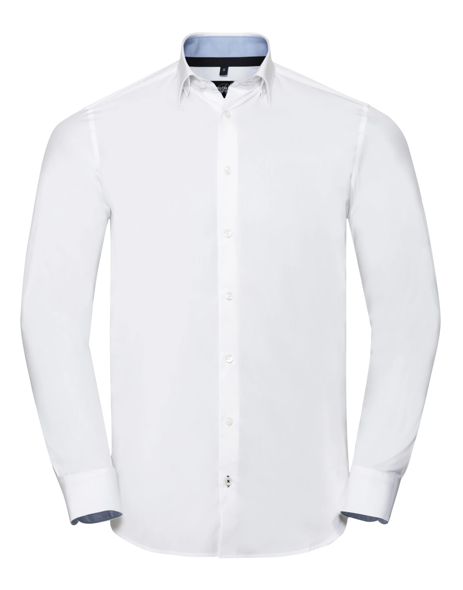 Russell Collection Mens Long Sleeve Tailored Contrast Ultimate Stretch Shirt 2 Russell Collection Mens Long Sleeve Tailored Contrast Ultimate Stretch Shirt - Image 2